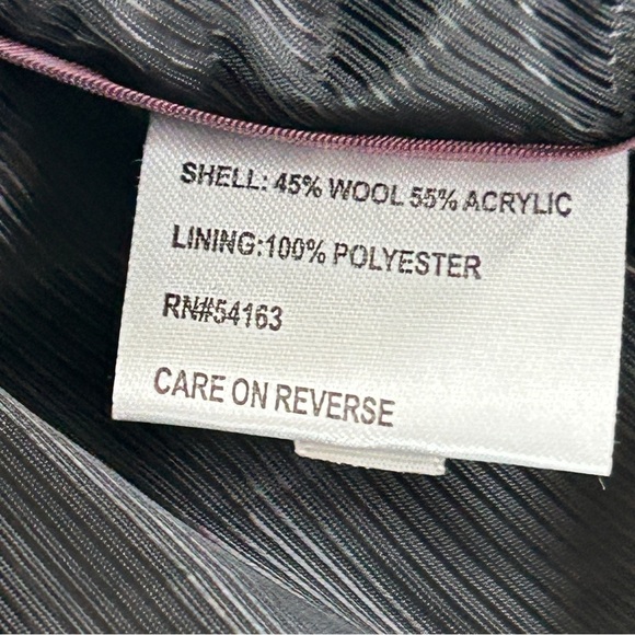 Calvin Klein Women’s Wool Blend Black Coat | Size 12P | NWOT - Picture 6 of 9